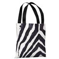 One Bella Casa One Bella Casa 74439TT18P 18 in. Stripey Zebra Polyester Tote Bag by lezleeelliot - White; Black 74439TT18P